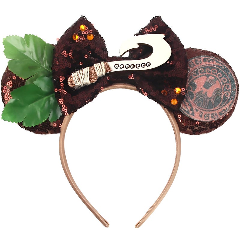 MADO mouse ears headband for kids boys adults men women, brown forest ears for adult kid boys men women girls,Park mini ear headbands for kids adults (brown forest) - Image 1
